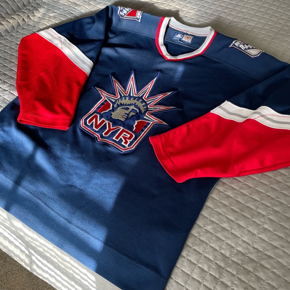NWT Vintage Starter New York Rangers Men's Large Lady Liberty Alternate Jersey,
